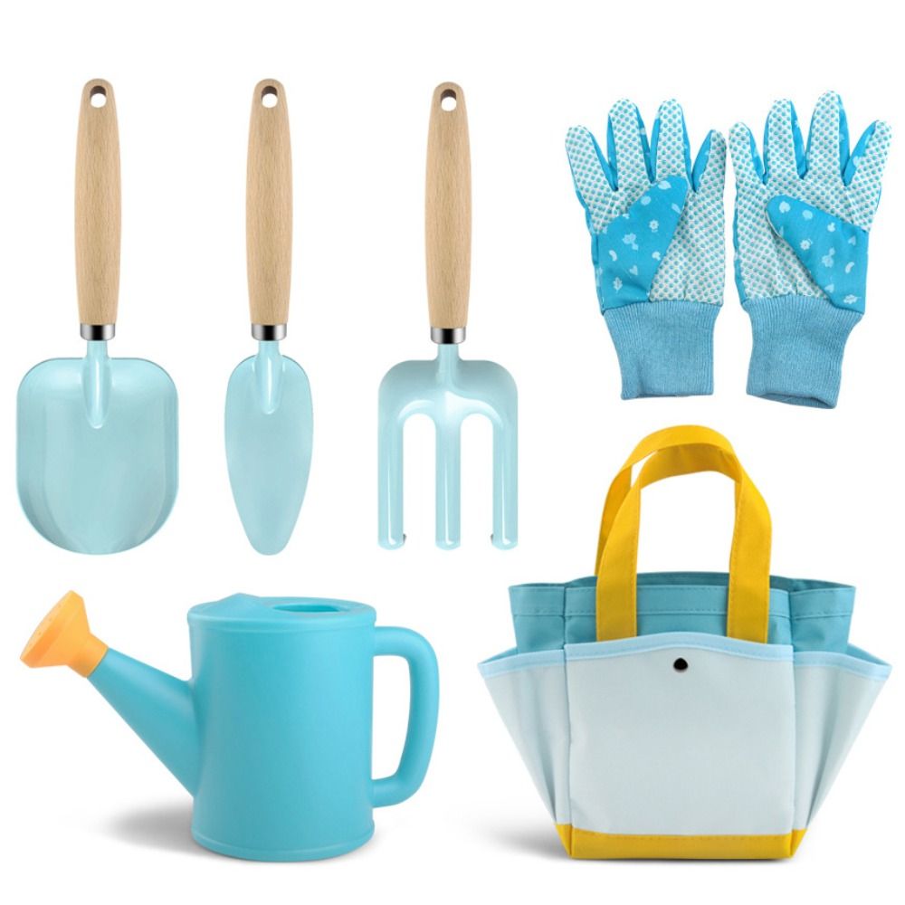 Trowel Garden Tools - ギフトに最適な、カラフルなガーデニングツールセット。シャベル、熊手、子供用植え付けツールキット、エプロン、移植用トロワ。ガーデニングを楽しむ女の子に。