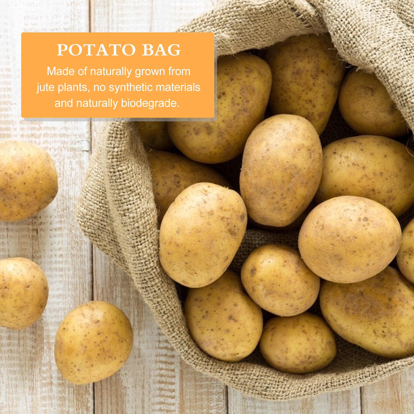Grow Bag - 1個入り 水害対策用黄麻袋 大型ジュートポテトサック 多機能園芸栽培バッグ レースバッグ 黄麻袋