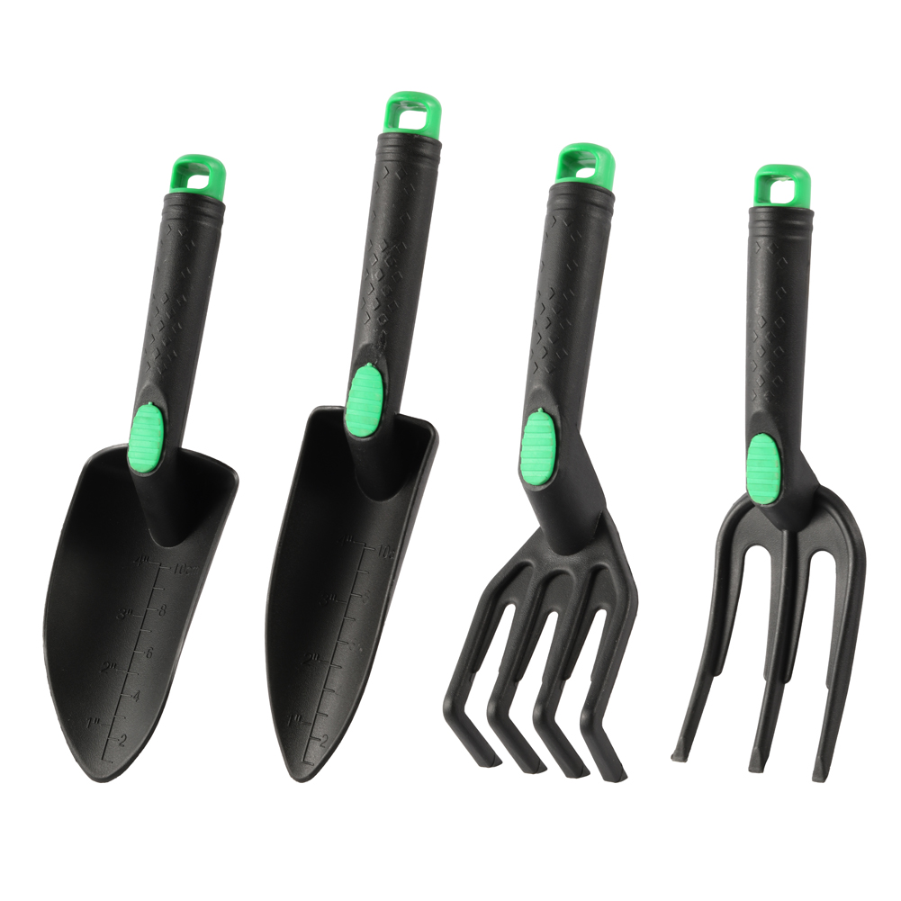 Trowel Garden Tools - 4個のガーデンシャベルツールセット 土壌を緩めるレーキチップ 丸型シャベル 苗植え用 花を植える 土壌をシャベルで掘る