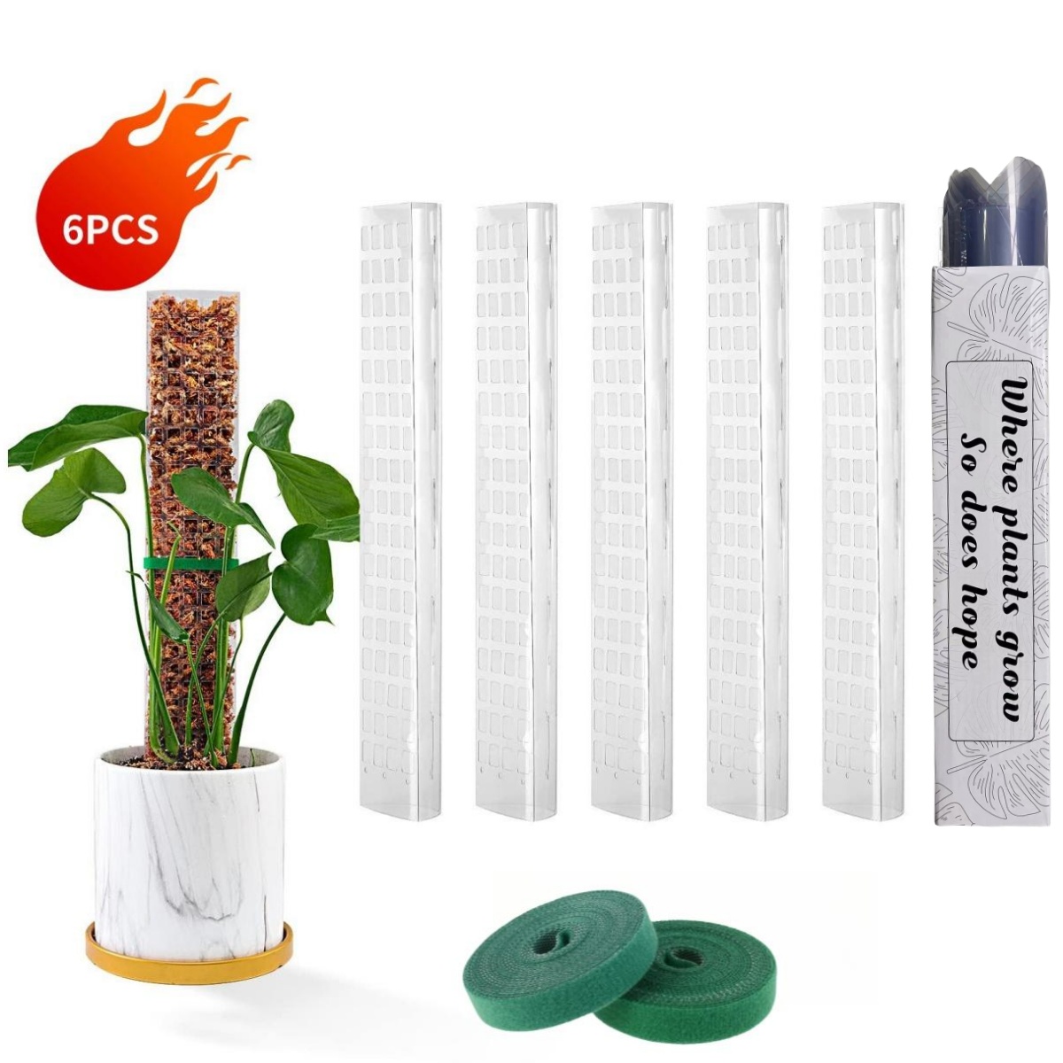 苔ポール植物植物サポートプラスチック透明再利用可能な屋内鉢植 - Indoor Herb Garden のレビューと価格