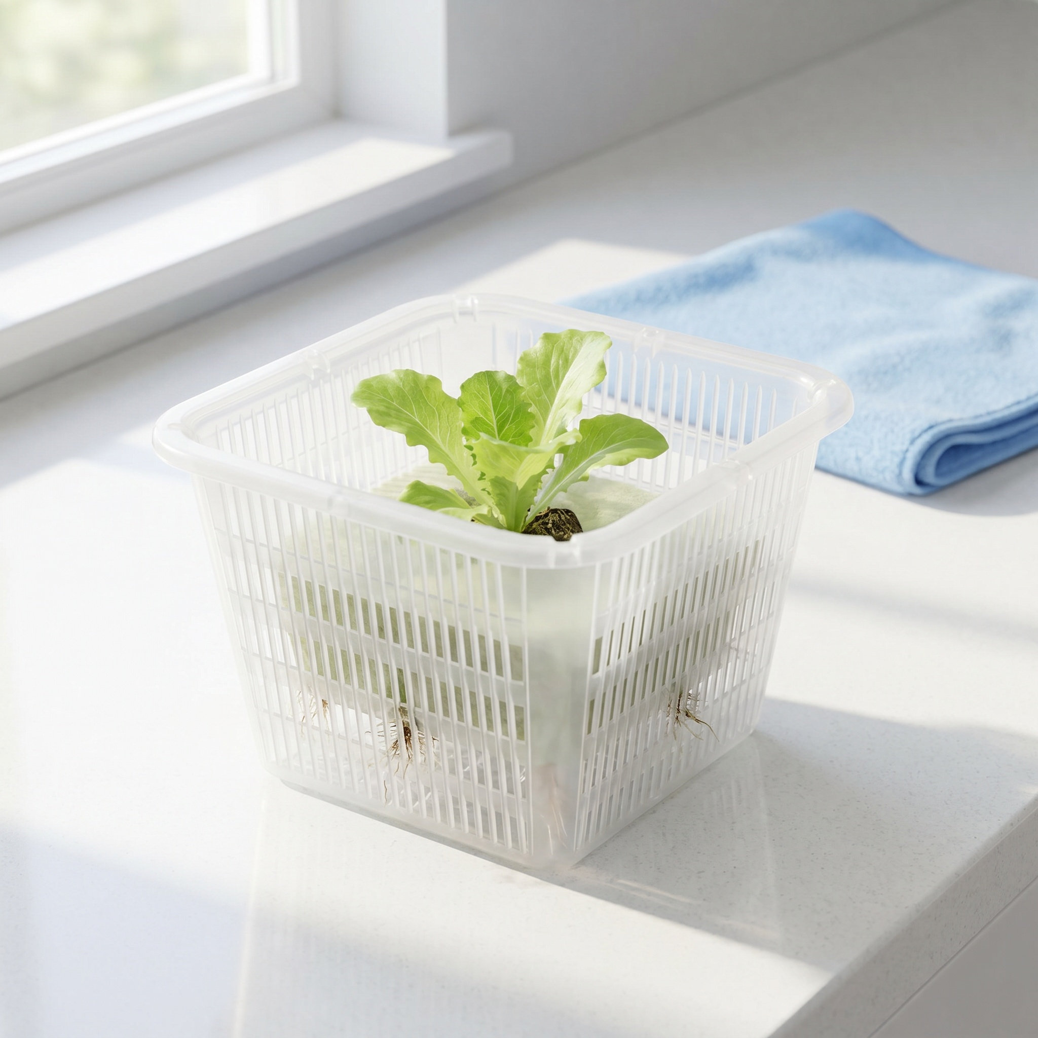 6個入り、正方形のメッシュ構造の水耕栽培用プランター、プラス - Plant Pot のレビューと価格