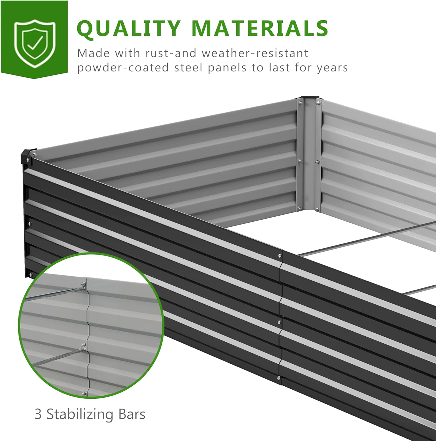 2個セット 10x3x1フィート 亜鉛メッキ仕上げの高床式菜 - Raised Garden Bed のレビューと価格