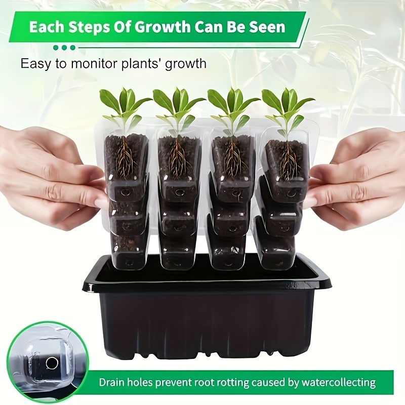 1/2/3パック 12/24/36セル種子発芽トレイ、8個の - Grow Light Led のレビューと価格