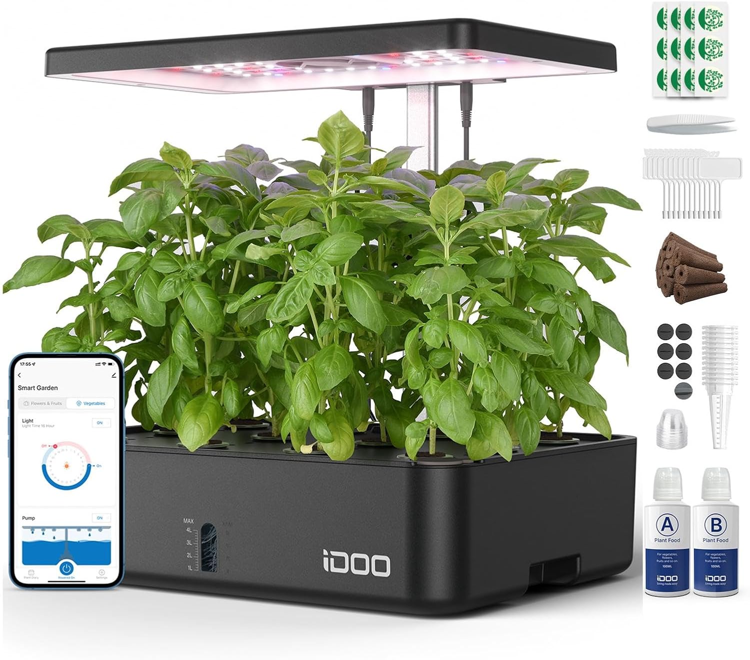 12ポッドWiFi水耕栽培システム 室内ガーデンハーブキット - Indoor Herb Garden のレビューと価格